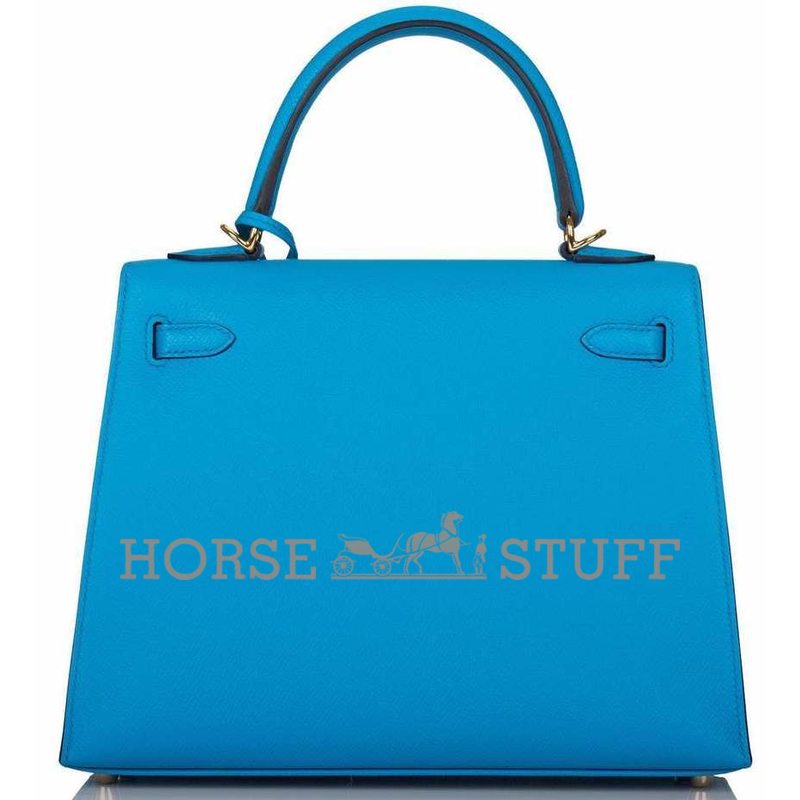 Hermès Kelly Sellier 28 Blue Frida Epsom GHW