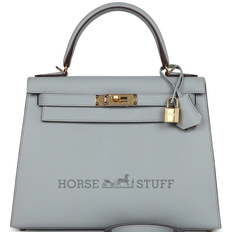 Hermès Kelly Sellier 28 Blue Glacier Epsom GHW