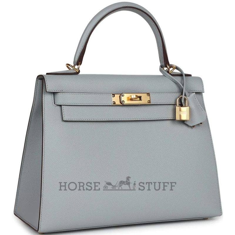 Hermès Kelly Sellier 28 Blue Glacier Epsom GHW
