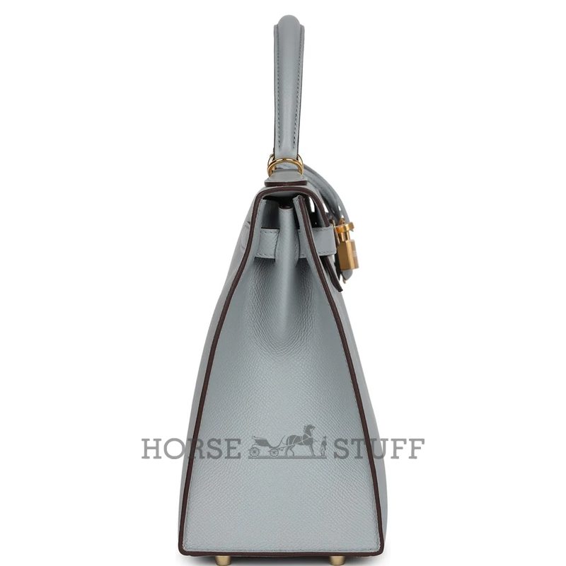 Hermès Kelly Sellier 28 Blue Glacier Epsom GHW