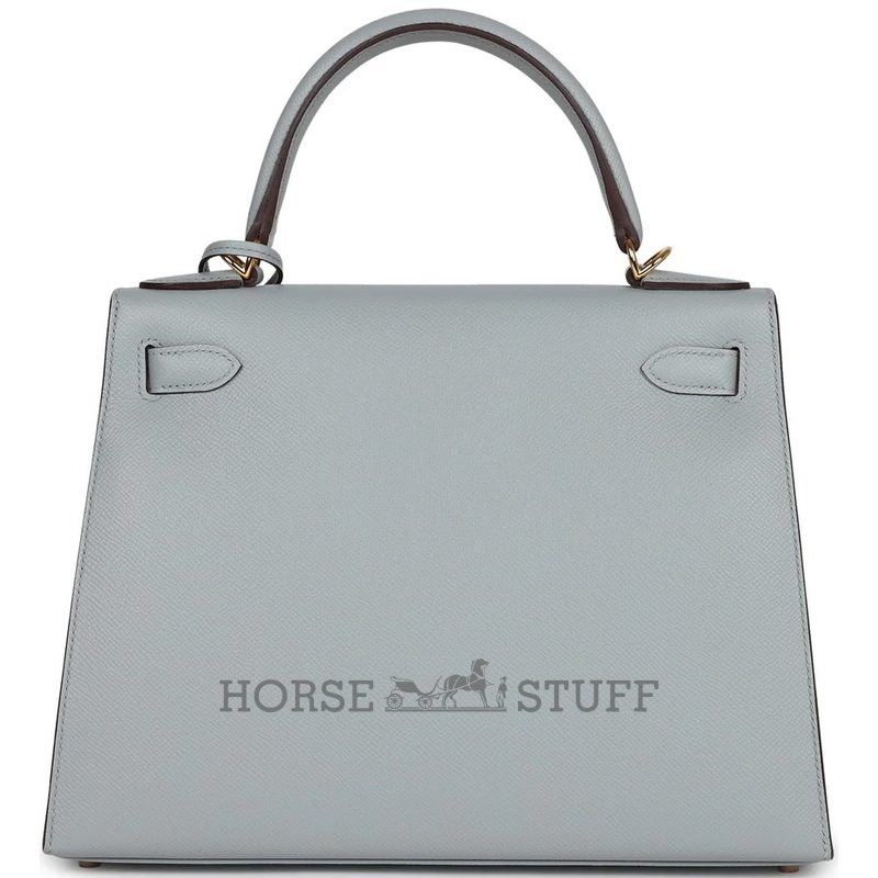 Hermès Kelly Sellier 28 Blue Glacier Epsom GHW