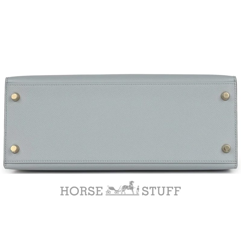 Hermès Kelly Sellier 28 Blue Glacier Epsom GHW