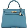 Hermès Kelly Sellier 28 Blue Jean Epsom GHW