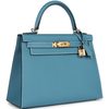 Hermès Kelly Sellier 28 Blue Jean Epsom GHW
