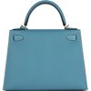 Hermès Kelly Sellier 28 Blue Jean Epsom GHW