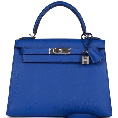 Hermès Kelly Sellier 28 Blue Royal Epsom PHW