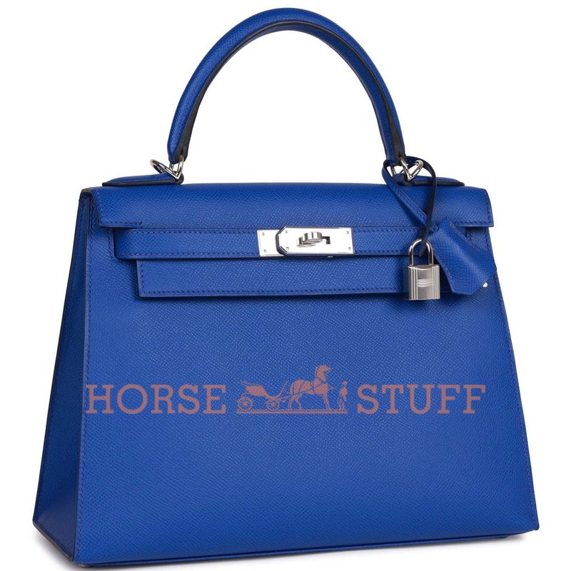 Hermès Kelly Sellier 28 Blue Royal Epsom PHW