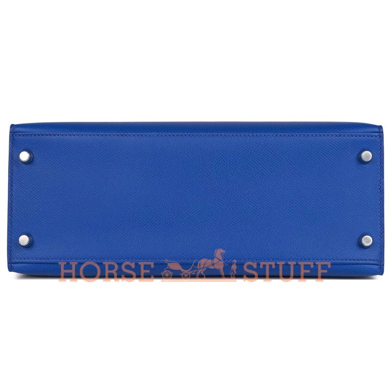 Hermès Kelly Sellier 28 Blue Royal Epsom PHW