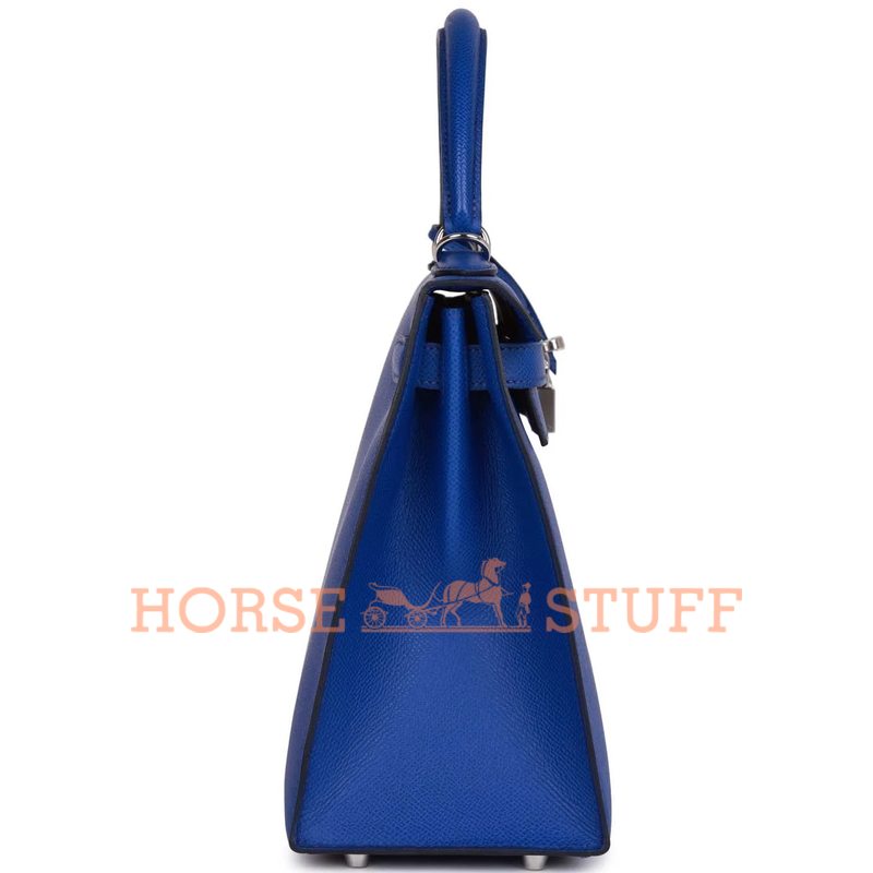 Hermès Kelly Sellier 28 Blue Royal Epsom PHW