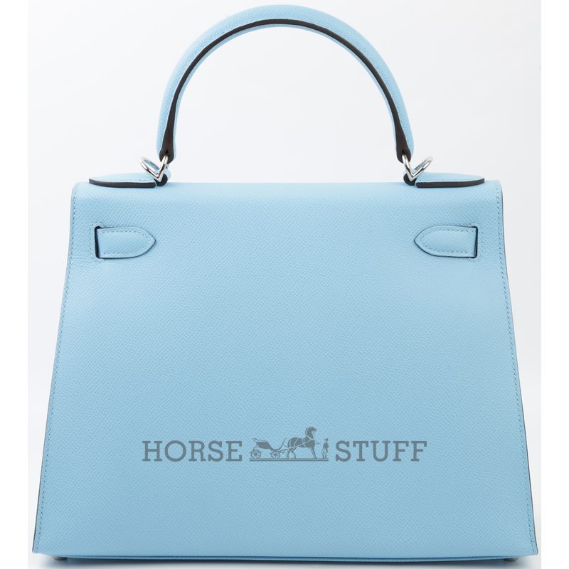 Hermès Kelly Sellier 28 Celeste Epsom PHW