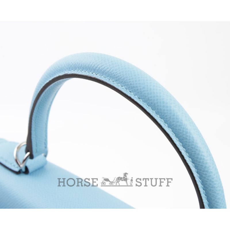 Hermès Kelly Sellier 28 Celeste Epsom PHW