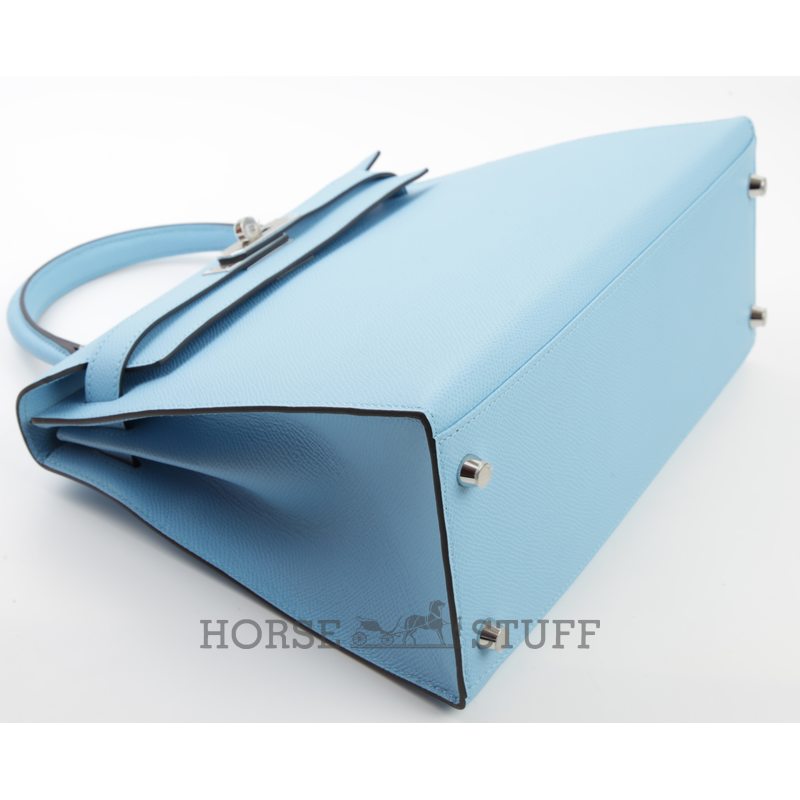 Hermès Kelly Sellier 28 Celeste Epsom PHW