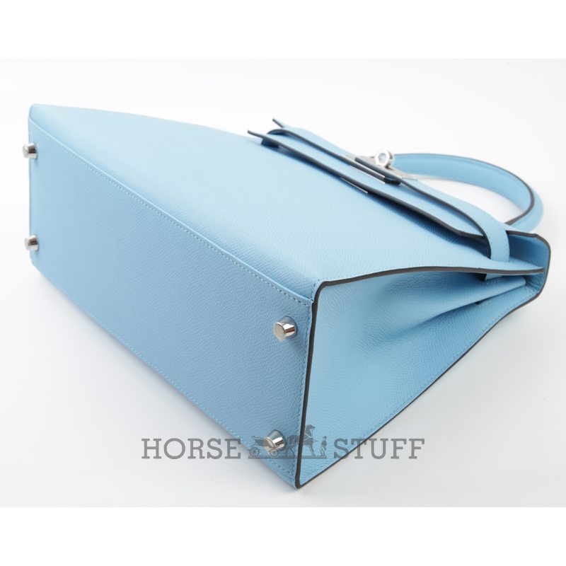 Hermès Kelly Sellier 28 Celeste Epsom PHW