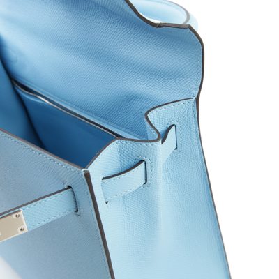 Hermès Kelly Sellier 28 Celeste Epsom PHW