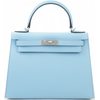 Hermès Kelly Sellier 28 Celeste Epsom PHW