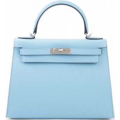 Hermès Kelly Sellier 28 Celeste Epsom PHW