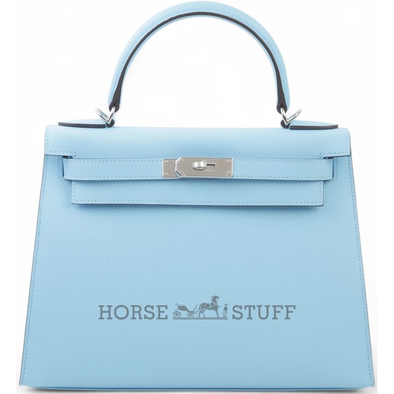 Hermès Kelly Sellier 28 Celeste Epsom PHW