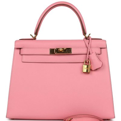 Hermès Kelly Sellier 28 Rose Confetti Epsom GHW