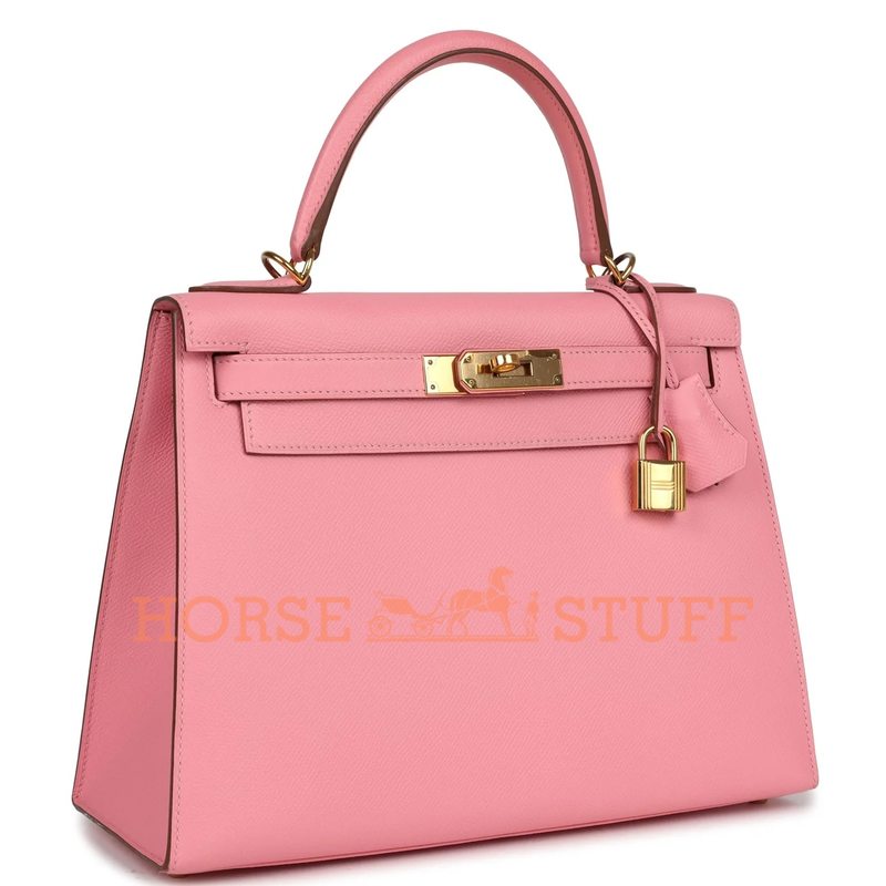 Hermès Kelly Sellier 28 Rose Confetti Epsom GHW