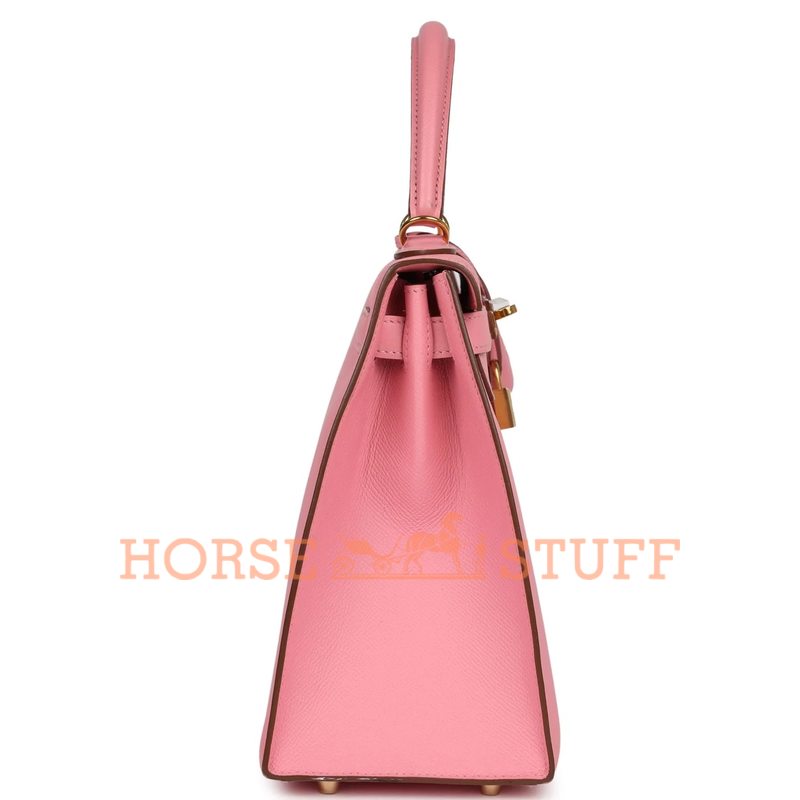 Hermès Kelly Sellier 28 Rose Confetti Epsom GHW