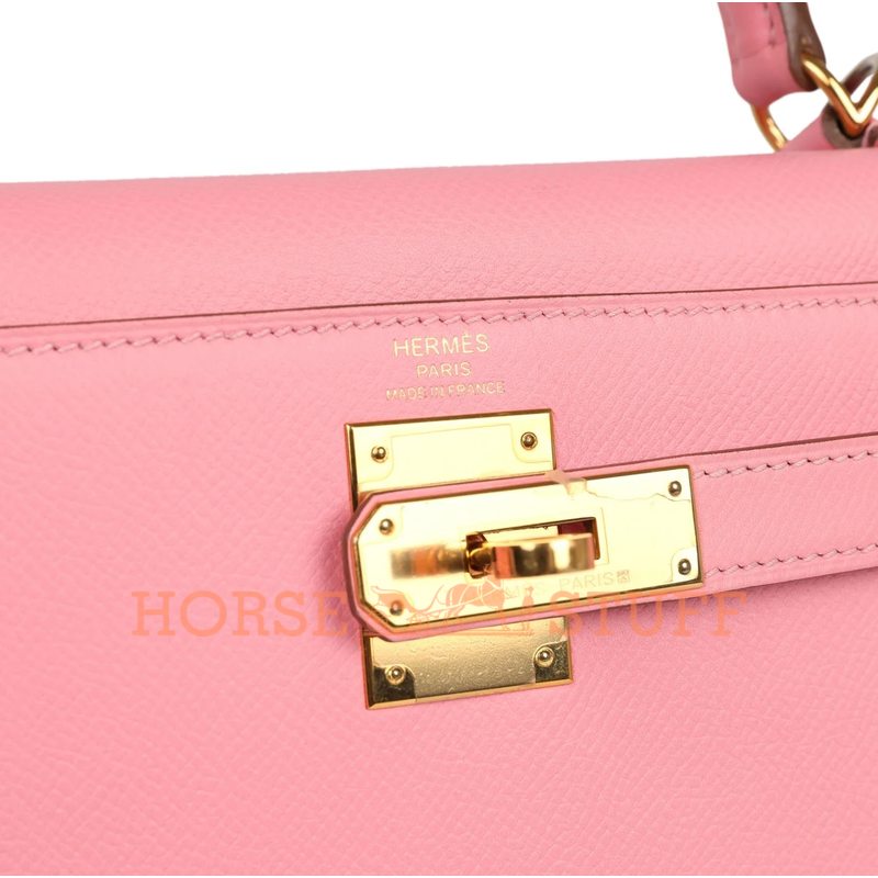 Hermès Kelly Sellier 28 Rose Confetti Epsom GHW