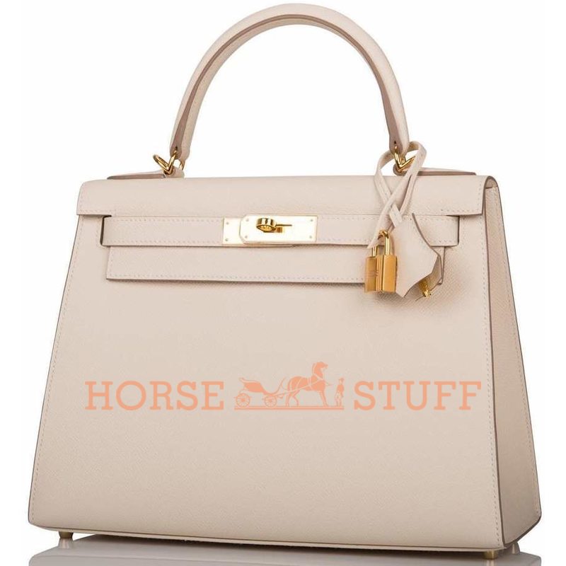 Hermès Kelly Sellier 28 Craie Epsom GHW