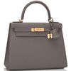 Hermès Kelly Sellier 28 Etain Epsom GHW