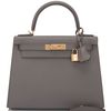 Hermès Kelly Sellier 28 Etain Epsom GHW