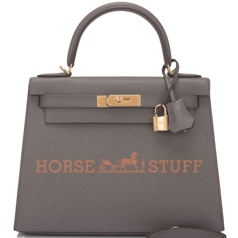 Hermès Kelly Sellier 28 Etain Epsom GHW