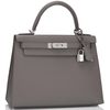 Hermès Kelly Sellier 28 Etain Epsom PHW