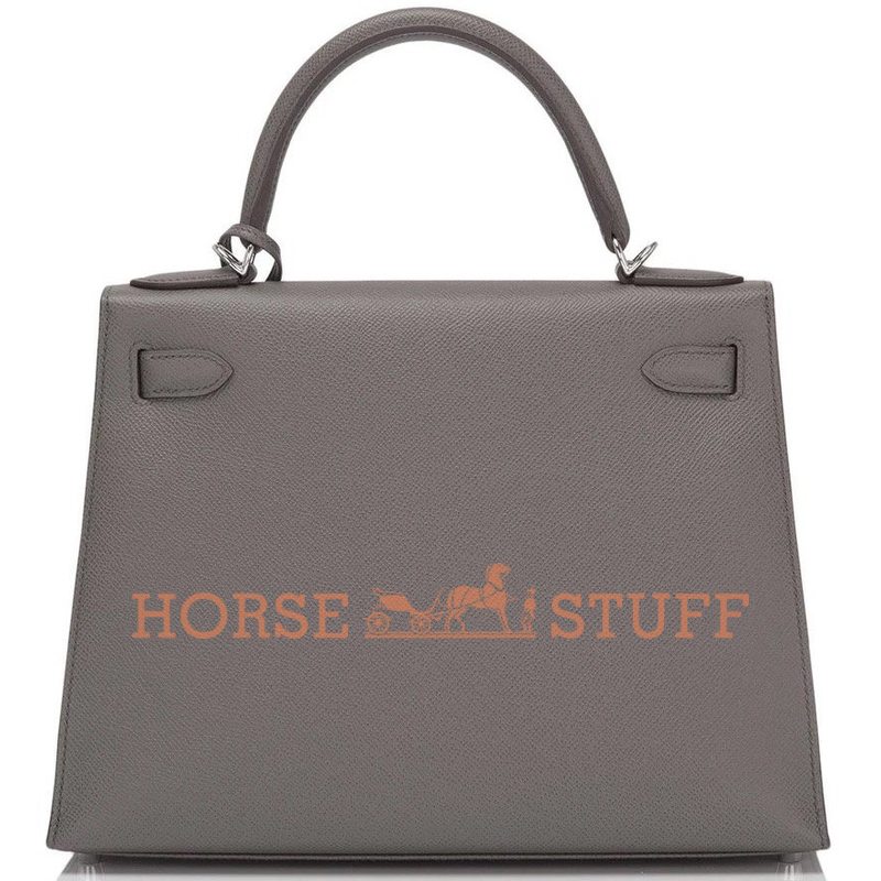 Hermès Kelly Sellier 28 Etain Epsom PHW