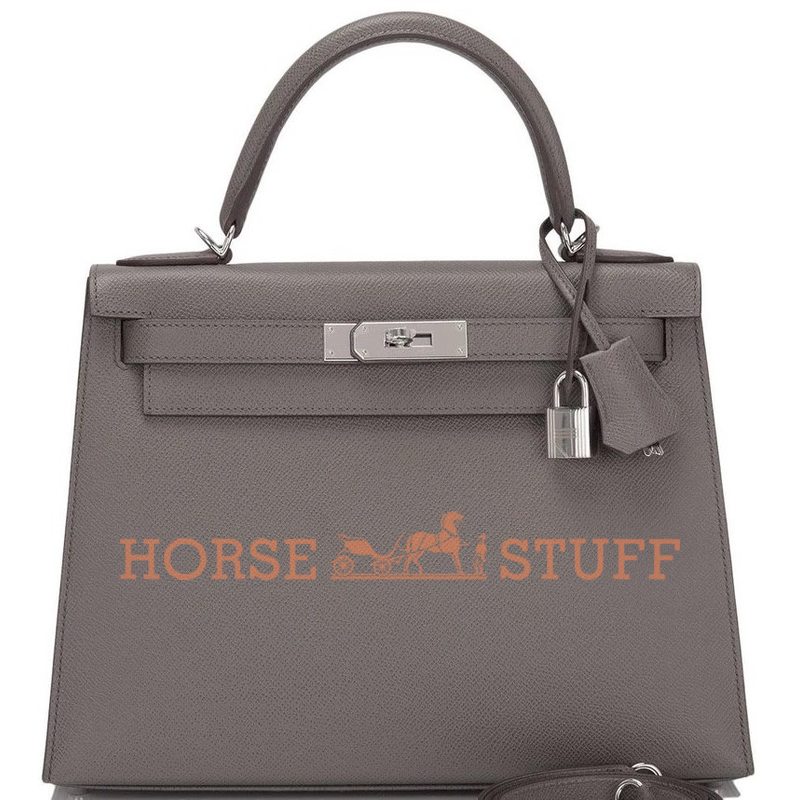 Hermès Kelly Sellier 28 Etain Epsom PHW