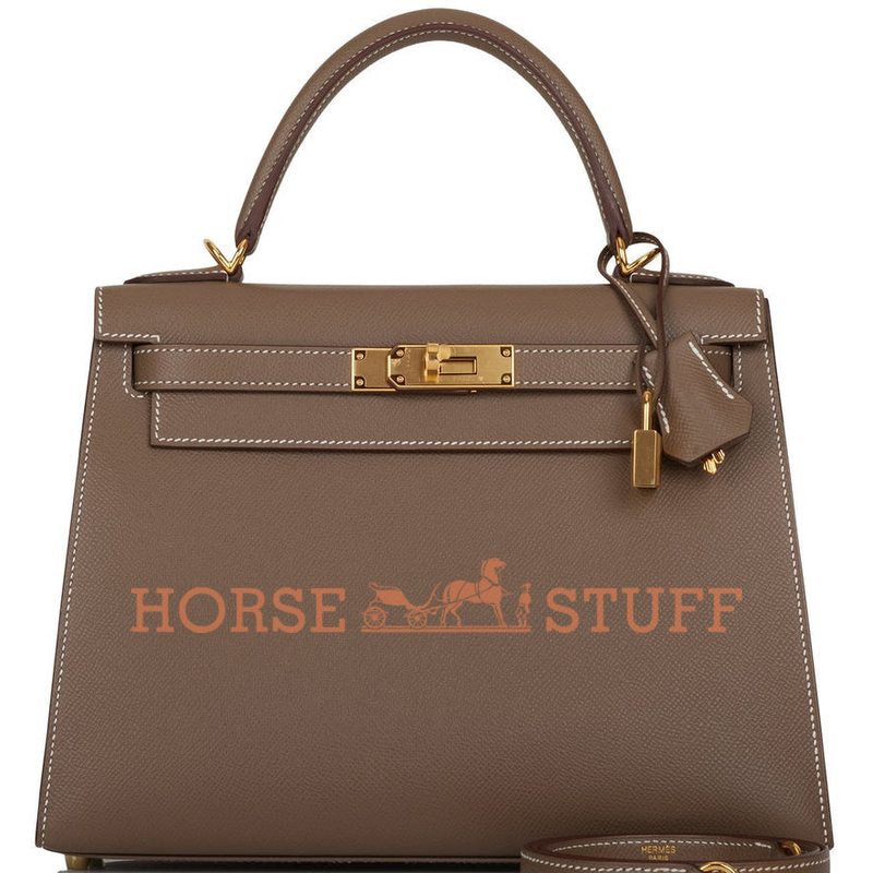 Hermès Kelly Sellier 28 Etoupe Epsom GHW