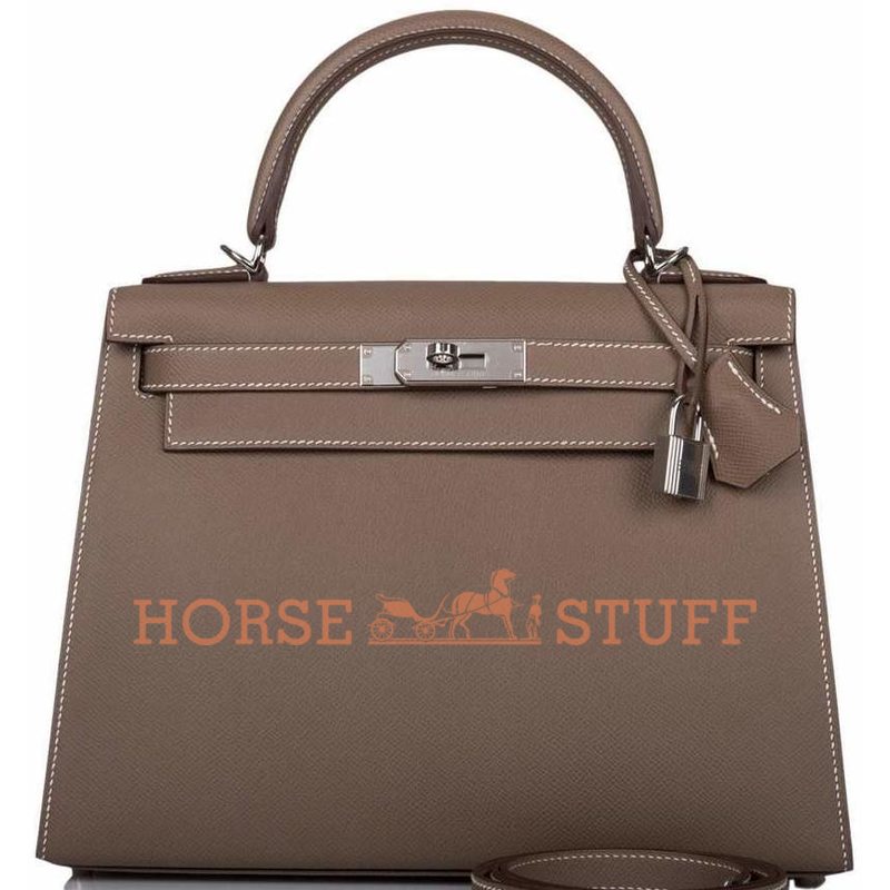 Hermès Kelly Sellier 28 Etoupe Epsom PHW