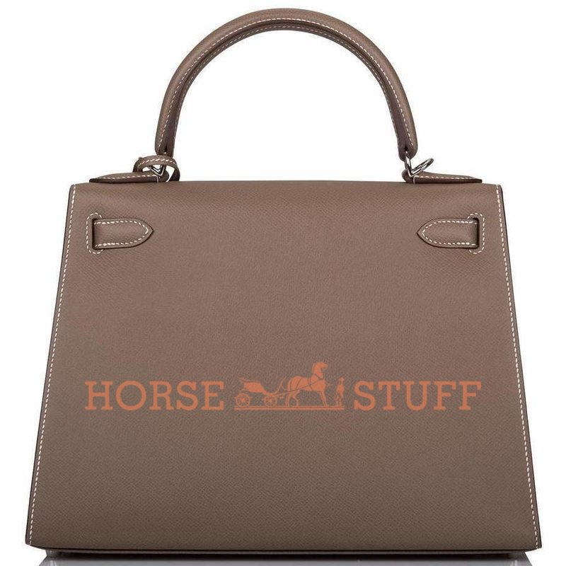 Hermès Kelly Sellier 28 Etoupe Epsom PHW