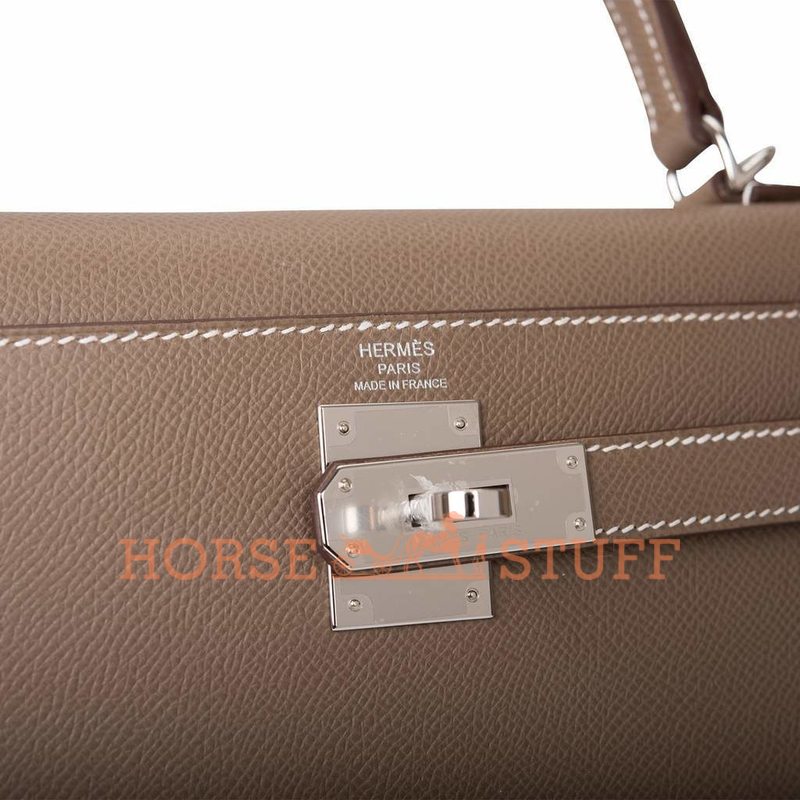 Hermès Kelly Sellier 28 Etoupe Epsom PHW