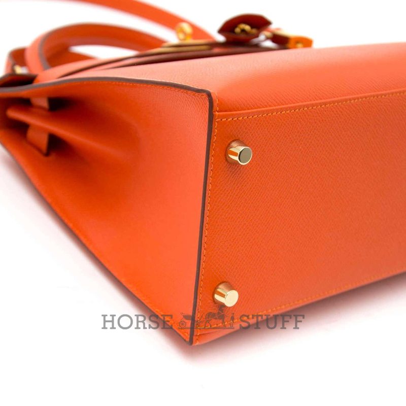 Hermès Kelly Sellier 28 Feu Epsom GHW