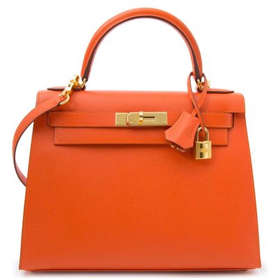 Hermès Kelly Sellier 28 Feu Epsom GHW