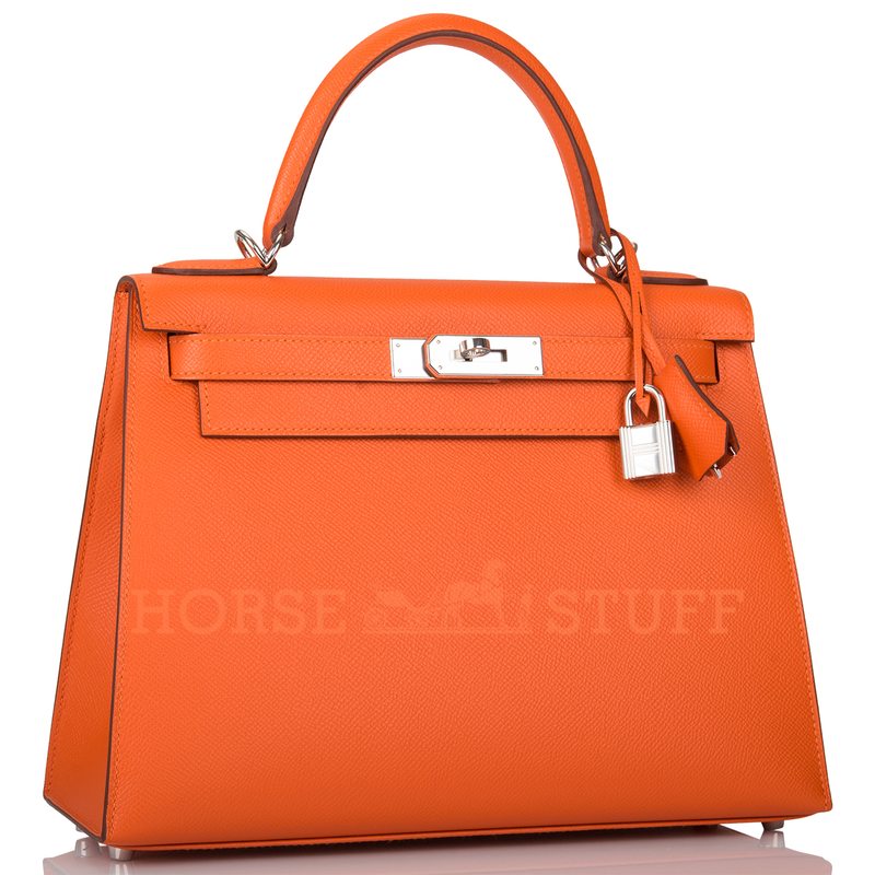 Hermès Kelly Sellier 28 Feu Epsom PHW