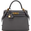 Hermès Kelly Sellier 28 Gris Meyer Epsom GHW