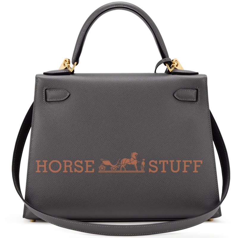 Hermès Kelly Sellier 28 Gris Meyer Epsom GHW