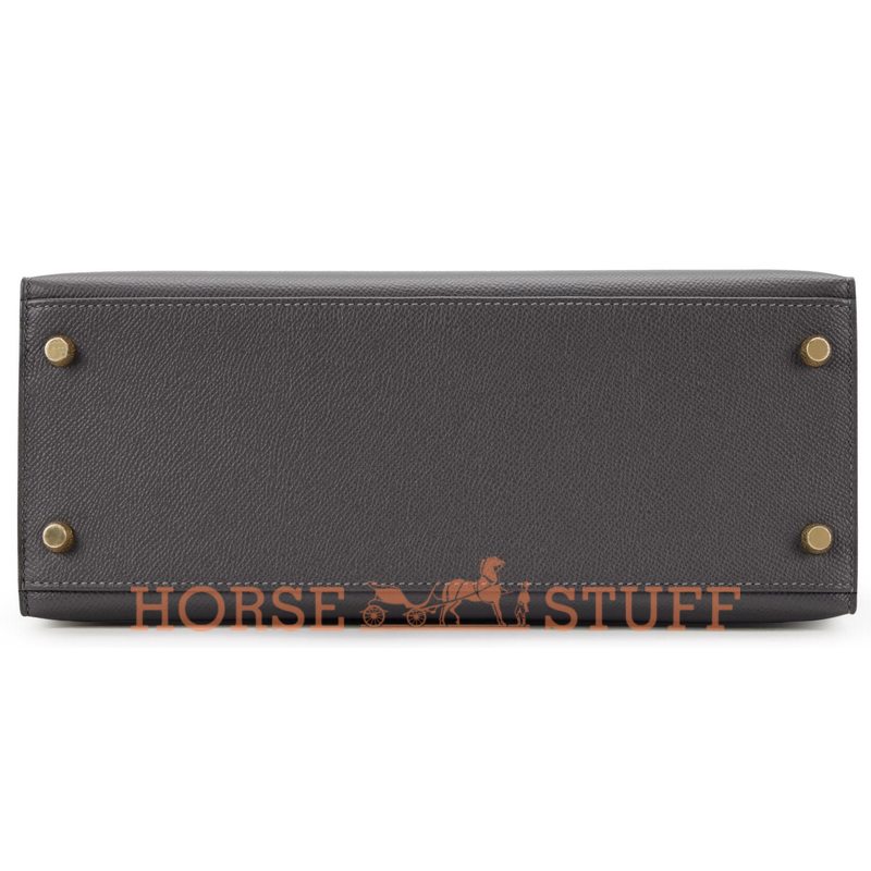 Hermès Kelly Sellier 28 Gris Meyer Epsom GHW