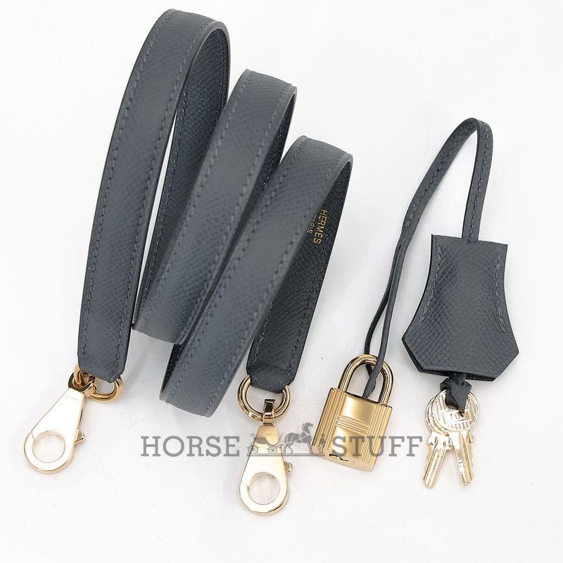Hermès Kelly Sellier 28 Gris Misty Epsom Permabrass
