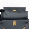 Hermès Kelly Sellier 28 Gris Misty Epsom Permabrass