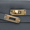 Hermès Kelly Sellier 28 Gris Misty Epsom Permabrass