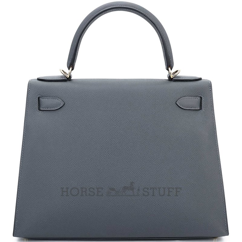Hermès Kelly Sellier 28 Gris Misty Epsom Permabrass