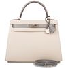 Hermès Kelly Sellier 28 Special Order HSS Craie / Gris Mouette Epsom BPHW