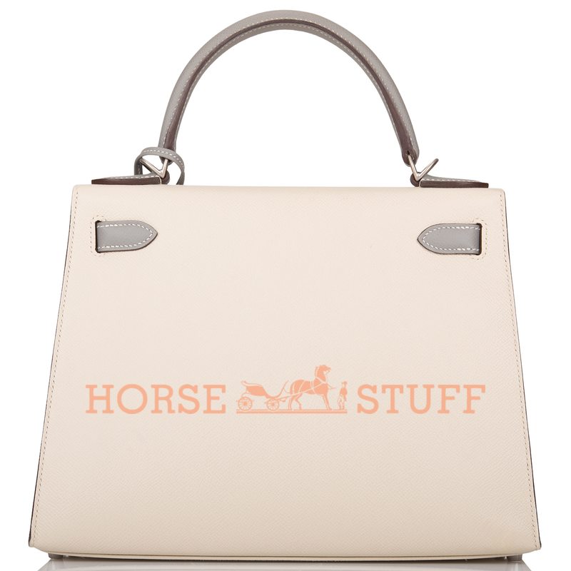 Hermès Kelly Sellier 28 Special Order HSS Craie / Gris Mouette Epsom BPHW