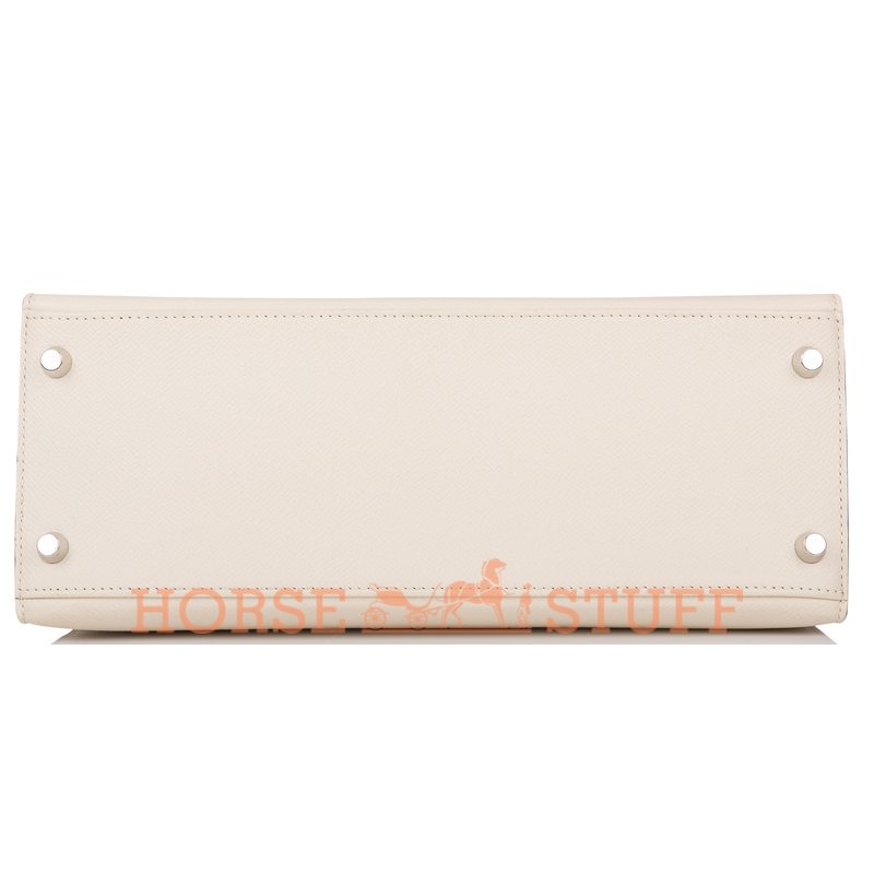 Hermès Kelly Sellier 28 Special Order HSS Craie / Gris Mouette Epsom BPHW