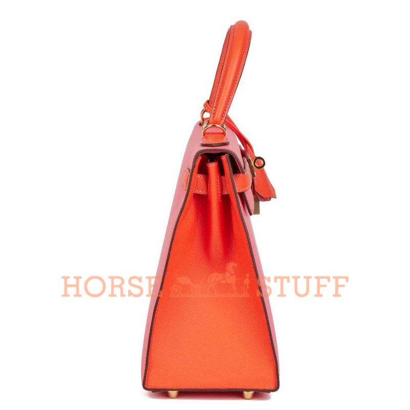 Hermès Kelly Sellier 28 Special Order HSS Rose Azalea / Rose Jaipur Epsom GHW